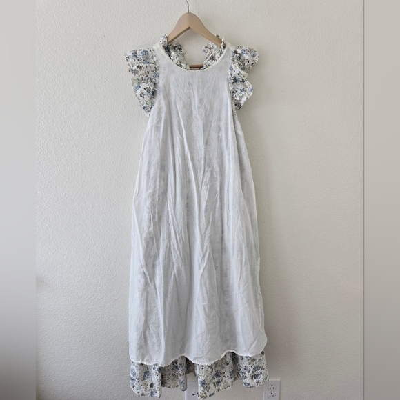 EN SAISON White Eliza Floral Print Tiered Midi-Dress size Medium - Picture 10 of 16